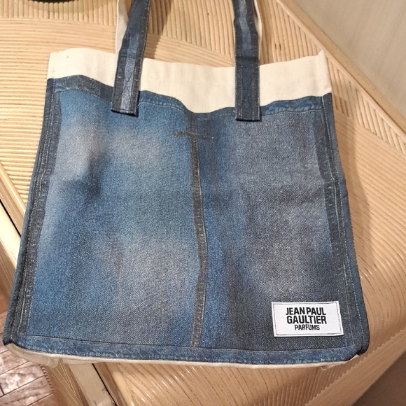 Jean Paul Gaultier Denim and Cream Cosmetic Tote Bag - Picture 2 of 6